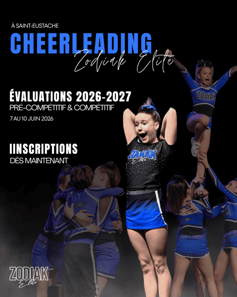 Cheerleading Zodiac Elite à Saint-Eustache, évaluations 2026-2027